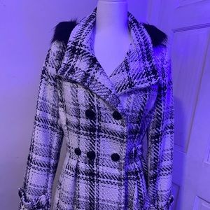 Black and white classy winter coat💄🖤